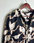 Anthropologie Maeve 100% Cotton Neutral Floral Button Down Shirt Midi Dress