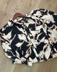 Anthropologie Maeve 100% Cotton Neutral Floral Button Down Shirt Midi Dress