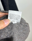 Eileen Fisher Yak Wool Silk Knit Black Gray Gradient Textured Crew Neck Sweater