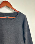 Eileen Fisher Yak Wool Silk Knit Black Gray Gradient Textured Crew Neck Sweater