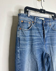 Madewell 100% Cotton Denim The Darted Barrel Leg Jean Medium Wash