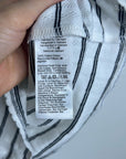 J. Crew 100% Cotton Pointelle Knit White Black Striped Crew Neck T - Shirt