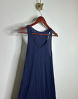 Eileen Fisher Hemp Organic Cotton Lightweight Racerback Navy Blue Midi Dress