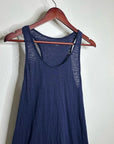 Eileen Fisher Hemp Organic Cotton Lightweight Racerback Navy Blue Midi Dress
