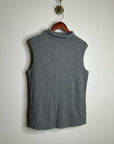 Lafayette 148 100% Cashmere Gray Ribbed Turtleneck Knit Rib Sweater Tank Top