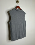 Lafayette 148 100% Cashmere Gray Ribbed Turtleneck Knit Rib Sweater Tank Top