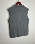 Lafayette 148 100% Cashmere Gray Ribbed Turtleneck Knit Rib Sweater Tank Top