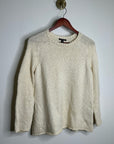 Eileen Fisher 100% Organic Cotton Cream Chunky Knit Oversized Sweater