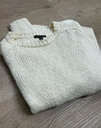 Eileen Fisher 100% Organic Cotton Cream Chunky Knit Oversized Sweater
