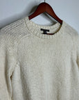 Eileen Fisher 100% Organic Cotton Cream Chunky Knit Oversized Sweater
