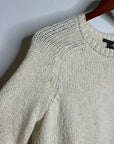 Eileen Fisher 100% Organic Cotton Cream Chunky Knit Oversized Sweater
