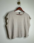 Eileen Fisher Organic Linen Cotton Textured Knit Neutral Sleeveless Boxy Top