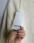 NWT MATE The Label 100% Organic Cotton Knit Frise Neck Pullover Sweater Size XS