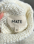 NWT MATE The Label 100% Organic Cotton Knit Frise Neck Pullover Sweater Size XS