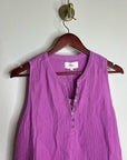Xirena 100% Cotton Tish Button Down Tank Top in Purple Orchid