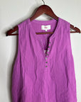 Xirena 100% Cotton Tish Button Down Tank Top in Purple Orchid
