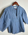 Nation LA 100% Organic Cotton Denim Chambray Emmett Top 3/4 Sleeve