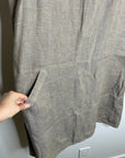 FLAX 100% Linen Tan Neutral Lagenlook Oversized Shift Tank Dress