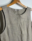 FLAX 100% Linen Tan Neutral Lagenlook Oversized Shift Tank Dress