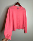 J. Crew 100% Cashmere Perfect Cashmere Cardigan in Neon Vivid Coral