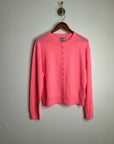 J. Crew 100% Cashmere Perfect Cashmere Cardigan in Neon Vivid Coral