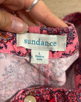 Sundance Cotton Linen Pink Multicolor Paisley Drawstring Loose Fit Shorts