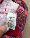 Sundance Cotton Linen Pink Multicolor Paisley Drawstring Loose Fit Shorts