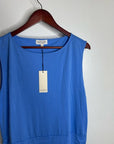 Nation LA 100% Pima Cotton Cleo Drop Waist Midi Tank Dress in Blue