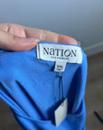 Nation LA 100% Pima Cotton Cleo Drop Waist Midi Tank Dress in Blue
