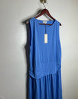 Nation LA 100% Pima Cotton Cleo Drop Waist Midi Tank Dress in Blue