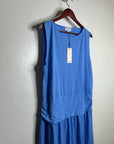 Nation LA 100% Pima Cotton Cleo Drop Waist Midi Tank Dress in Blue