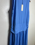 Nation LA 100% Pima Cotton Cleo Drop Waist Midi Tank Dress in Blue