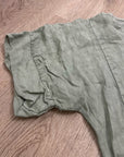 Francesca Bettini 100% Linen Sage Green Short Sleeve Slouchy Fit Top