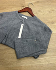 One Grey Day 100% Merino Wool Fine Knit Gray Crew Neck Pullover Sweater