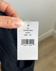 Saks Fifth Avenue 100% Linen Black Button Down V- Neck Fitted Vest Top