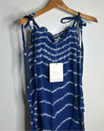 Ex - Voto 100% Cotton Iris Loose Fit Tie Strap Sundress in Blue Tie Dye M/L