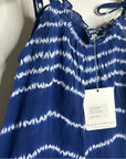 Ex - Voto 100% Cotton Iris Loose Fit Tie Strap Sundress in Blue Tie Dye M/L