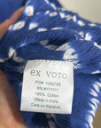 Ex - Voto 100% Cotton Iris Loose Fit Tie Strap Sundress in Blue Tie Dye M/L