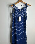 Ex - Voto 100% Cotton Iris Loose Fit Tie Strap Sundress in Blue Tie Dye M/L