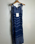 Ex - Voto 100% Cotton Iris Loose Fit Tie Strap Sundress in Blue Tie Dye M/L
