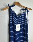 Ex - Voto 100% Cotton Iris Loose Fit Tie Strap Sundress in Blue Tie Dye M/L