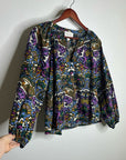 Cleobella 100% Organic Cotton Multicolor Puff Sleeve Poplin Blouse