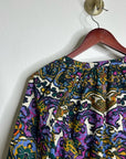 Cleobella 100% Organic Cotton Multicolor Puff Sleeve Poplin Blouse
