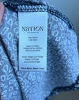 Nation LA 100% Pima Cotton Clementine Smocked Midi Dress Navy