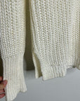 Banana Republic 100% Italian Linen Thick Knit Cream V - Neck Pullover Sweater
