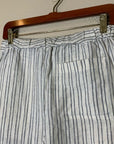 Theory 100% Linen Striped Straight Leg Cropped Pant