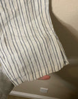 Theory 100% Linen Striped Straight Leg Cropped Pant