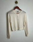 J. Crew 100% Cashmere Cream Lightweight Button Down Cardigan Sweater