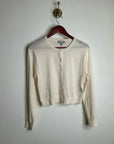 J. Crew 100% Cashmere Cream Lightweight Button Down Cardigan Sweater