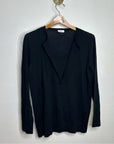 AKRIS Punto 100% Wool Black Two Layer V - Neck Sweater